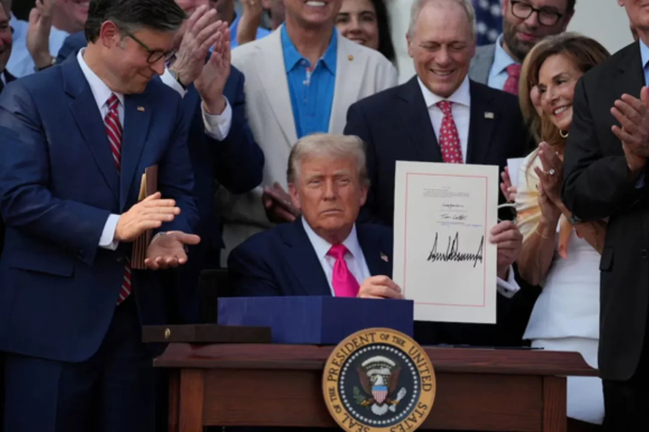 A $1,000 deposit notification on a phone with the official OBBBA logo in the background.