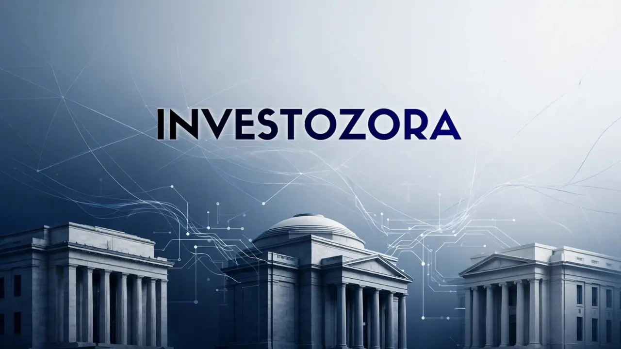 Investozora logo with Federal Reserve and U.S. Treasury buildings representing American financial policy and infrastructure